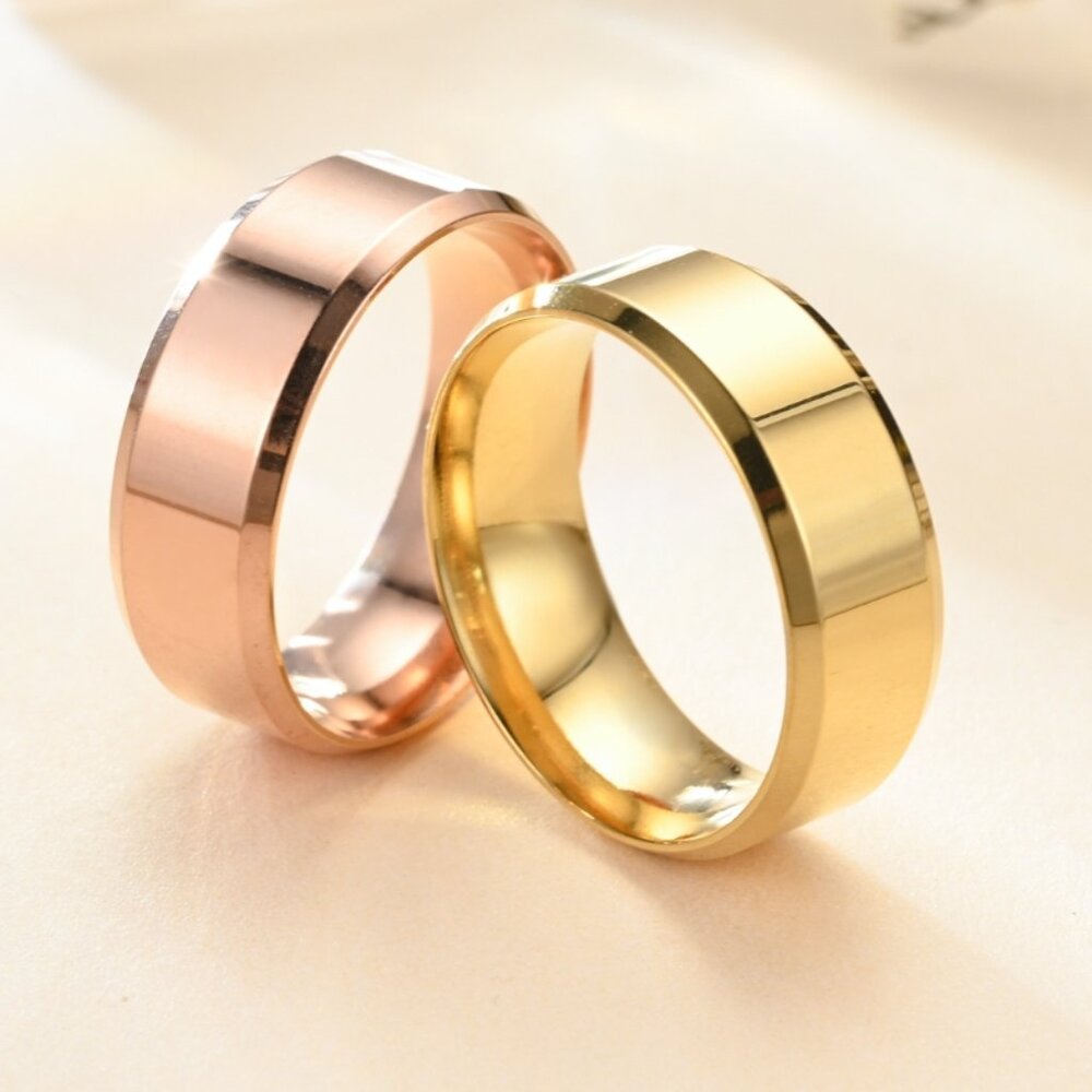 Stainless steel men's solid rings